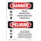 Signmission OSHA Sign, Wear PPE Handling Chemical Bilingual, 18in X 12in Rigid Plastic, 12" W, 18" H, Spanish OS-DS-P-1218-VS-1609 - alternate 1
